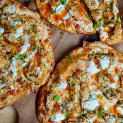 Buffalo Ranch Flatbread with Side Salad
