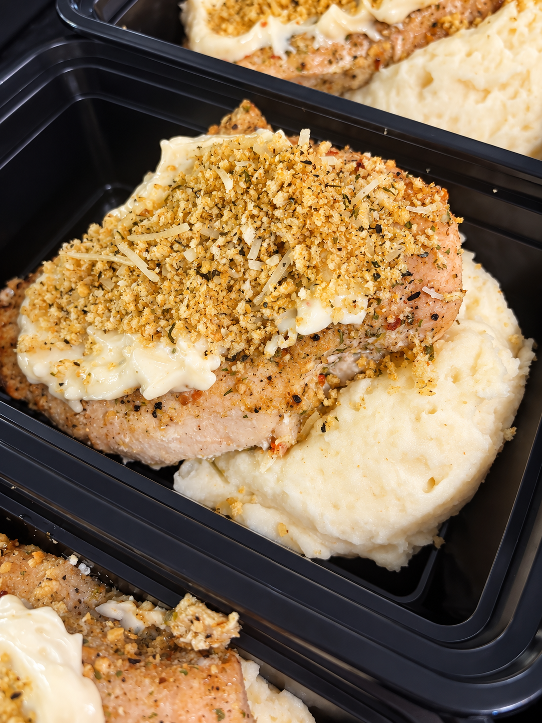 Parmesan Crusted Chicken with Mashed Potatoes