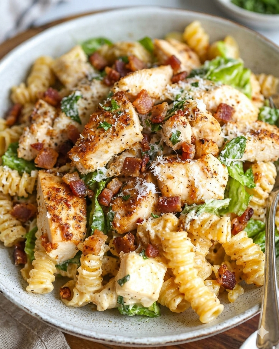 Chicken Bacon Caesar Pasta Salad