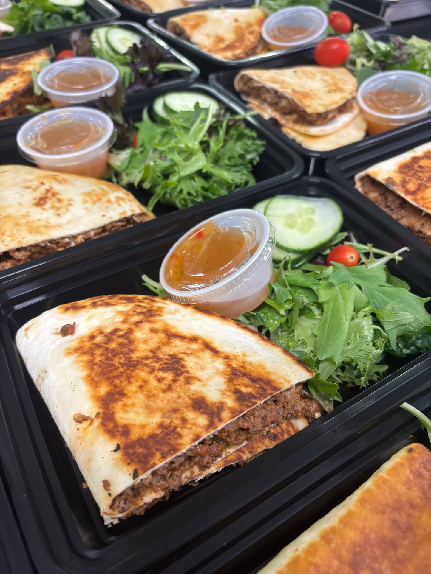 Pizza Quesadilla w/ Side Salad