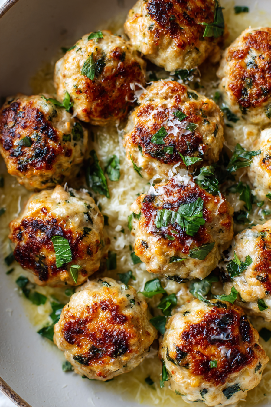 Chicken Meatballs with Garlic Parmesan Orzo- NEW!!!
